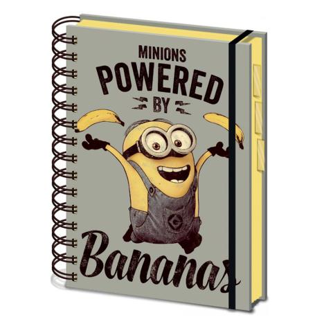 A5 Powered By Bananas Minions Project Note Book £5.99